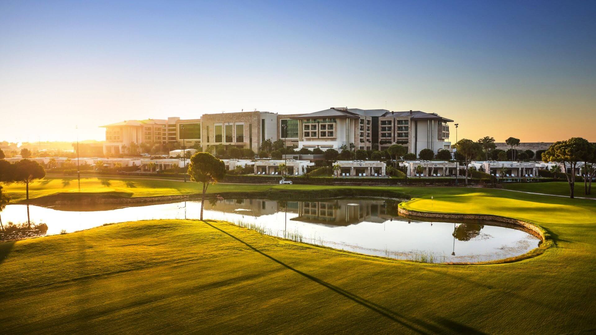 Carya Golf Club in Belek, with lighting for evening golf