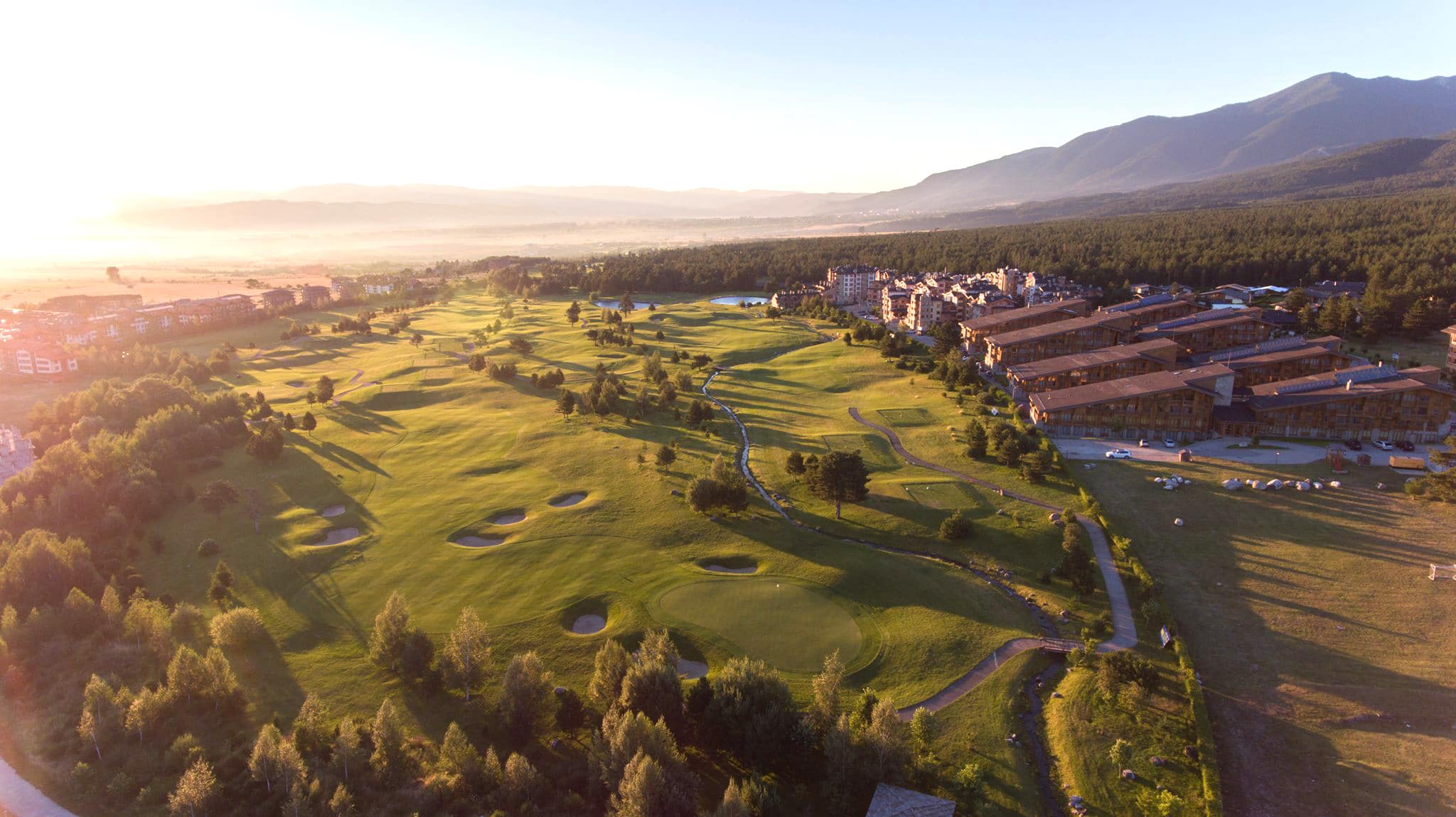 Pirin Golf & Country Club near Razlog, with the Pirin Mountains in the background